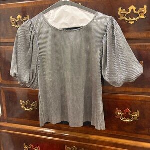 Nordstrom Metallic Silver Blouse